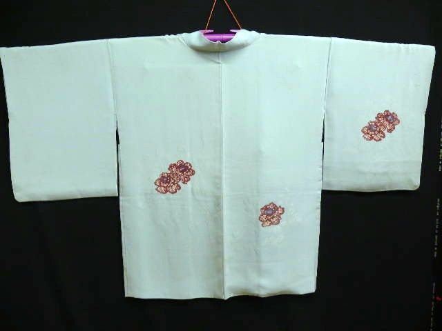 Gyraish Blue Silk Haori w/Dyed & Woven Rose H785  