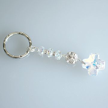 Swarovski Crystal Cross Luxury Keychain (Gold/Clear)  