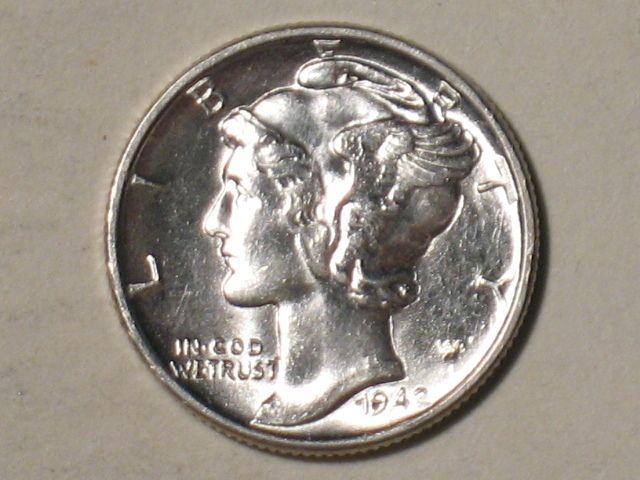 1942 MERCURY DIME   WINGED LIBERTY  