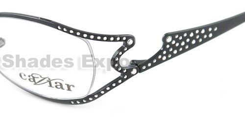 NEW CAVIAR EYEGLASSES CR 1736 BLACK C24 CR1736 AUTH  