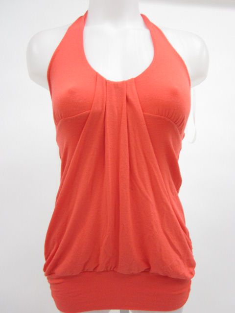 ELLA MOSS Coral Draped Detail Halter Top Shirt Sz S  