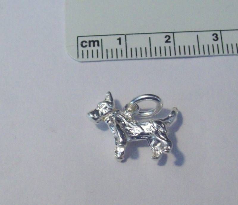 Sterling Silver Bright Scottie Cairn Terrier Dog Charm  