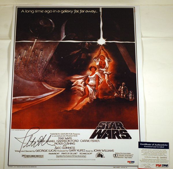   SIGNED STAR WARS MOVIE POSTER PSA/DNA COA AUTOGRAPH VIDEO PROOF  