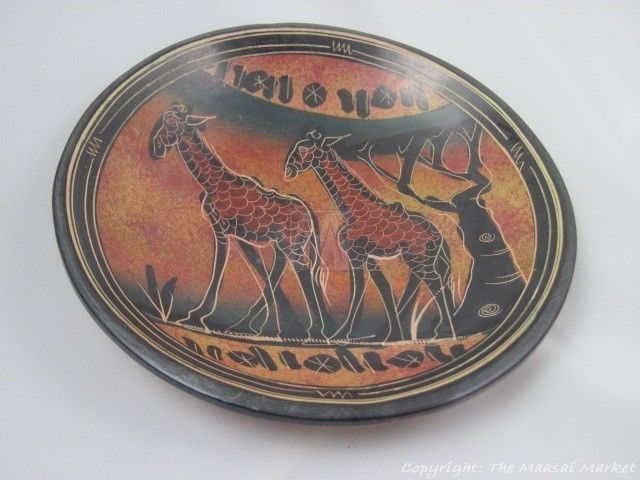 Maasai Market Africa Handmade Decorative Decor Kisii Giraffe Soapstone 