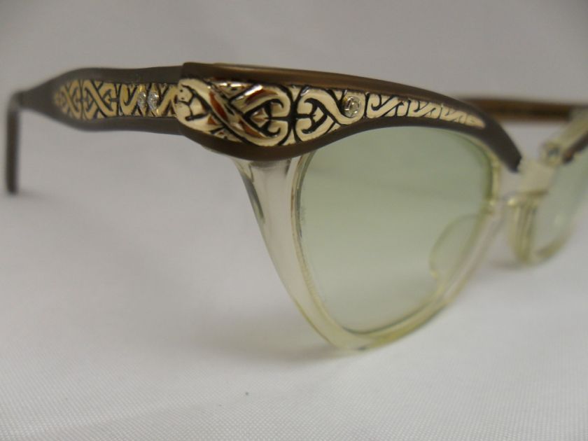 1950s VINTAGE SUNGLASSES US OPTICAL BROWN TRANSLUCENT  