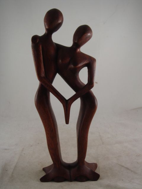 12 Bali Abstract Wood Statue ~Shall We Dance Love ART  