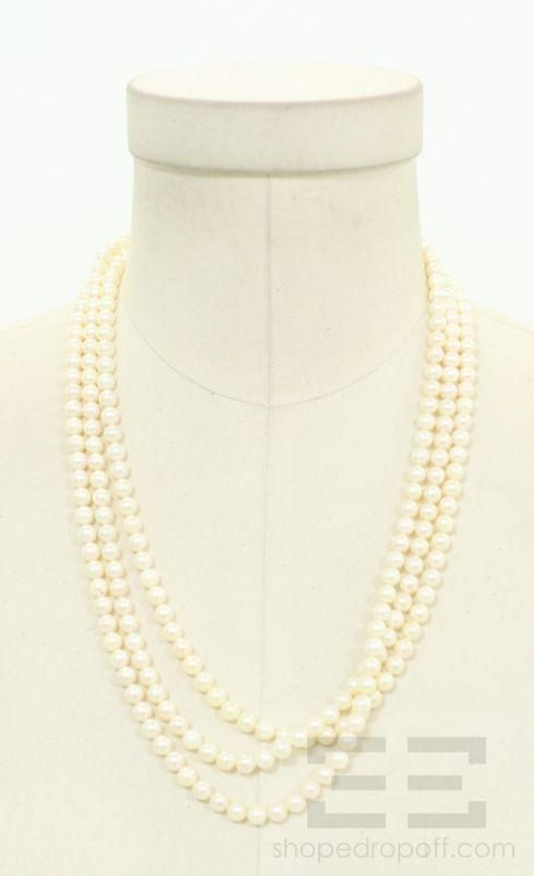 Mikimoto Matinee Length 5.50 6mm Round Cultured Pearl Necklace  