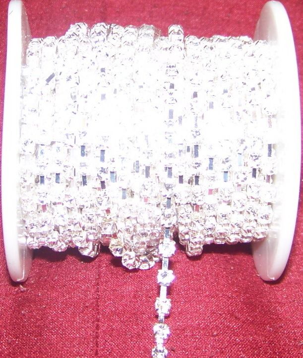 CLEAR GLASS RHINESTONE CRYSTAL DIAMANTE CAKE BANDING  