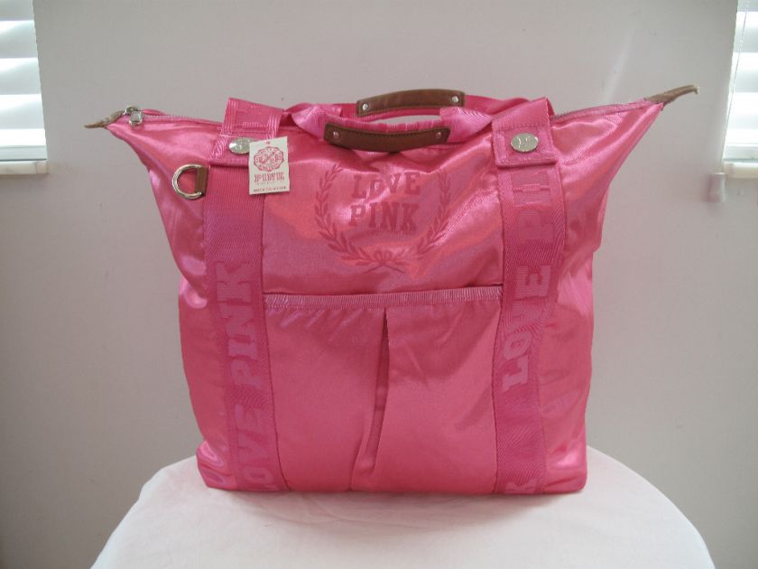 VICTORIAS SECRET PINK SATIN TOTE BAG PINK NEW  