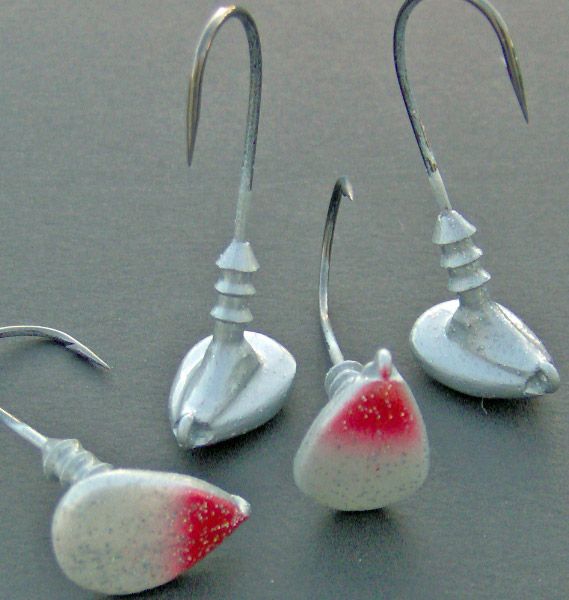 Custom Stand Up Jig ~ 3/8 oz (5/0) ~ White Shad ~ Qty 4 per pack