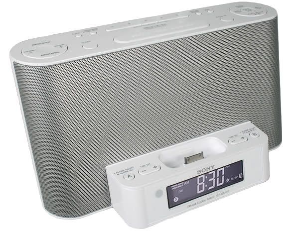 Sony ICF CS10iP Speaker iPod/iPhone Dock /Alarm Clock and Radio White 