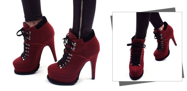 Womens Rock Walk Lace up Platform Ankle booties boots  