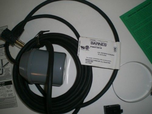 NEW* Barnes Pump Float Switch 073618 15Ft 120VAC  