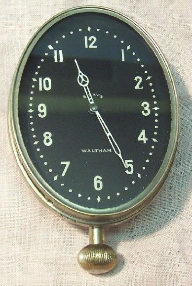 Antique Waltham 8 Day Car Clock Hudson Super Six with Bronze Mounting 