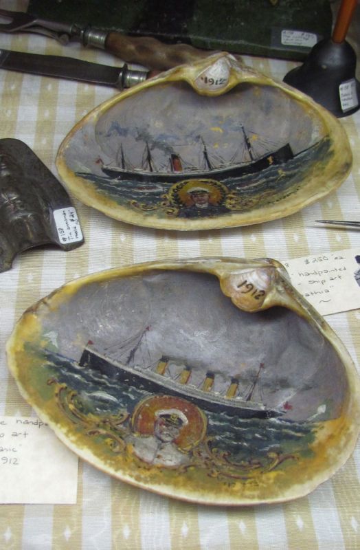 Titanic, Carpathia Shell Art 1912  