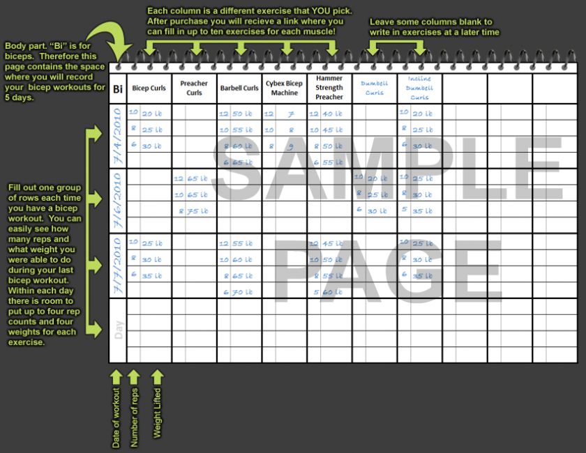 Custom Mini Workout Log Book Gym & Fitness Planner Book  