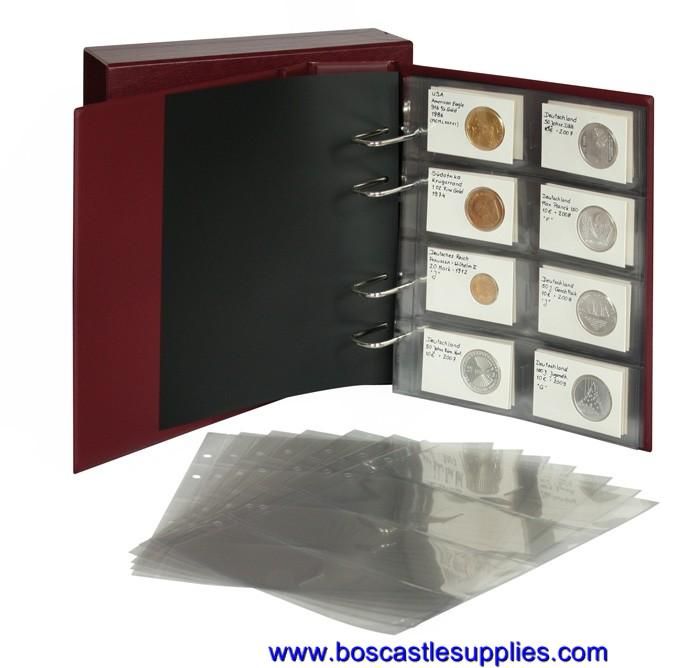 Lindner Multi Collect Album   Stamps Coins Covers Red  