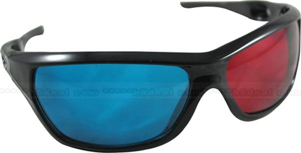 Red Blue Plastic Framed 3 D Dimensional 3D Glasses