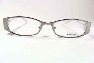 BEBE EYEGLASSES FIERCE SILVER CLEAR NEW AUTH W/CASE  