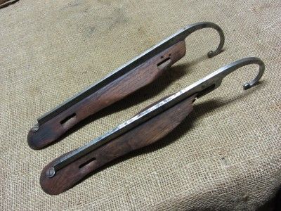 Vintage 1800s Ice Skates Unusual Curved Tip Design  Old Antique 