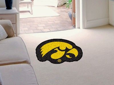 IOWA HAWKEYES HERKY THE HAWK MASCOT MAT CARPET AREA RUG  