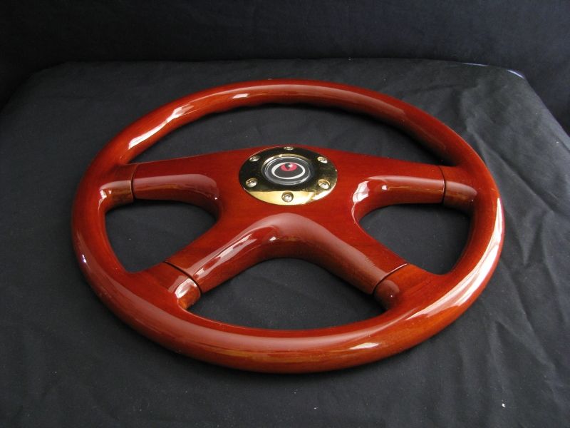 NEW 15 CUSTOM MAHOGANY WOOD GRAIN STEERING WHEEL  