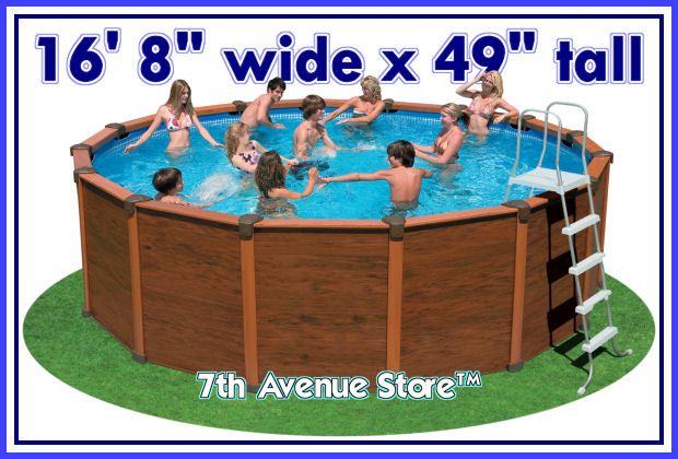 16 Intex Sequoia Spirit Wood Grain Frame Swimming Pool  