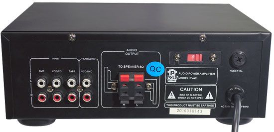   Amplifier W/ 2 Microphone Inputs W/ Treble/Bass/Echo & Volume Control