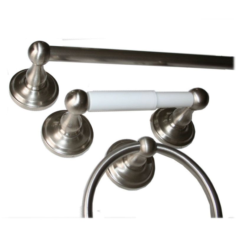 Satin Nickel 3 Piece Towel Bar Bath Accessory 18 Bar  