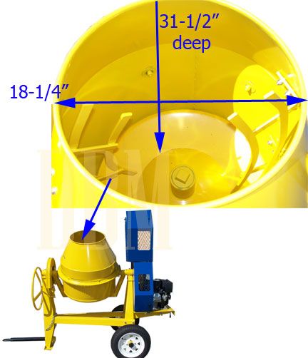 BRAND NEW 9 Cubic Cement Mixer Electric or Gasoline Unit overall 