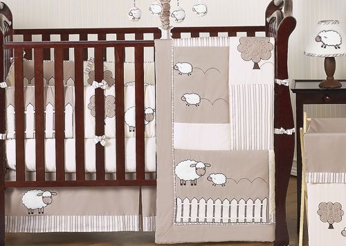 SHEEP LAMB CREAM UNISEX BABY BEDDING CRIB SET FOR NEWBORN BOY GIRL BY 