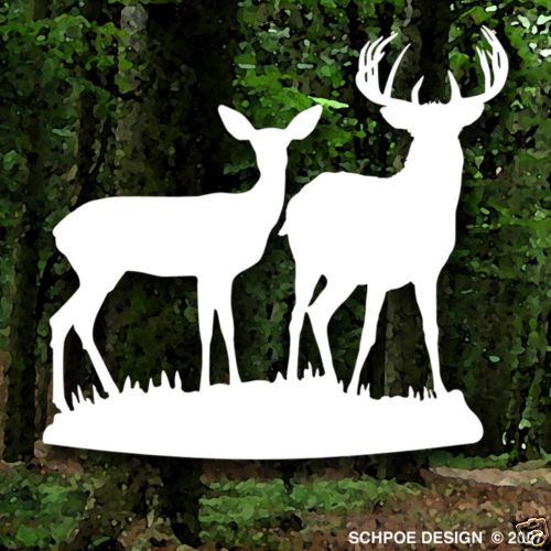 Big buck and Doe deer hunting decal bow hunter H212  