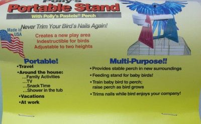 Pollys Large Portable Perch Stand parrot/bird  