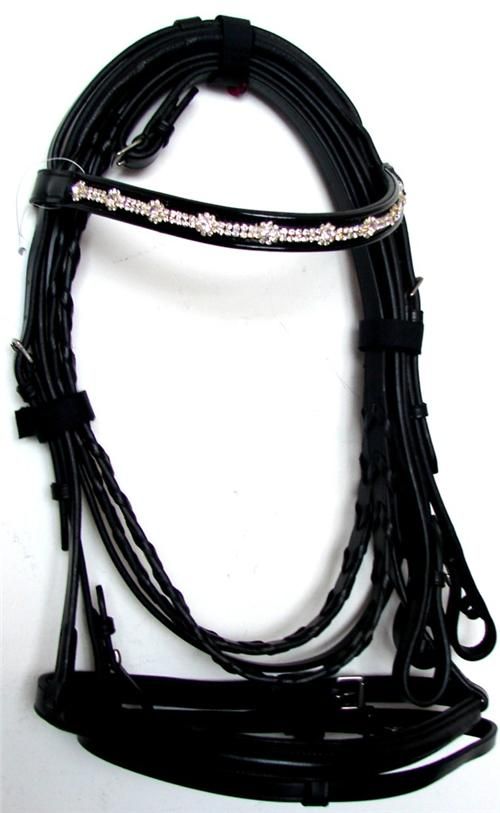 English Event hunt Bridle REINS Black HORSE PREMIUM NEW  