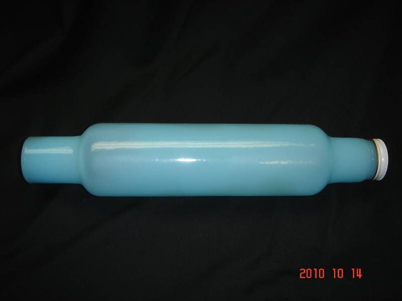 Blue Slag Glass Rolling Pin  