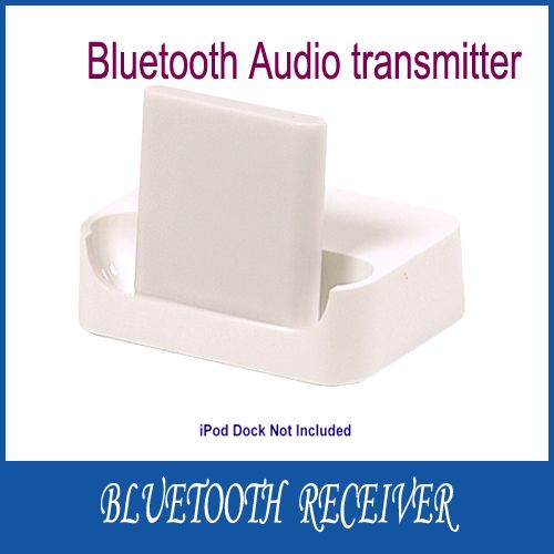 White Bluetooth A2DP Adapter Audio Receiver for iPod Speaker Dock 