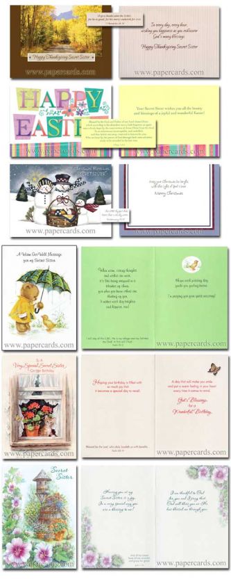 Secret Sister 12 Boxed Greetings Cards with Scripture  