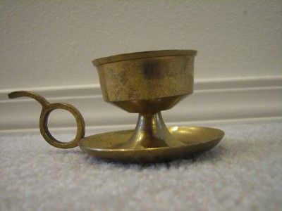 VTG Brass Candle Holder Finger Grip Nice Made in India  