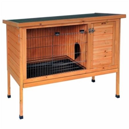   LARGE WOOD BUNNY RABBIT & GUINEA PIG HUTCH PET CAGE PEN HOUSE  