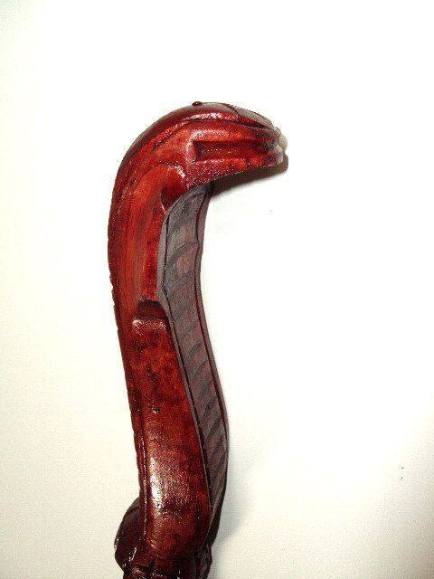 Walking Cane /canes stick Handmade COBRA carved all natural old 