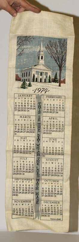 LINEN TEA TOWEL CALENDARS 1974 76 77 78 79   5 TOWELS  