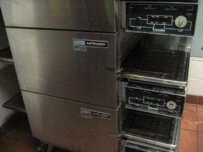 LINCOLN IMPINGER 1132 TRIPLE CONVEYOR PIZZA OVENS HOOD  