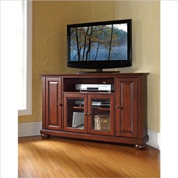 Crosley Alexandria 48 Corner TV Stand Mahogany  