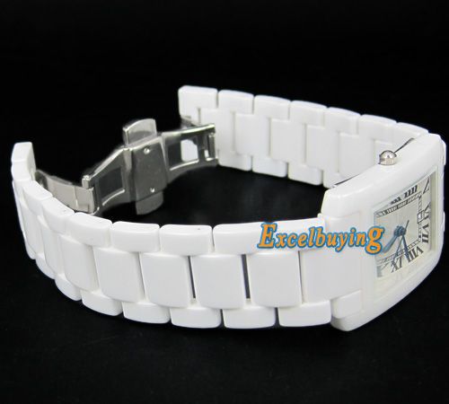    proof White Ceramic Sapphire Crystal Men Quartz Watch Fashion Gift