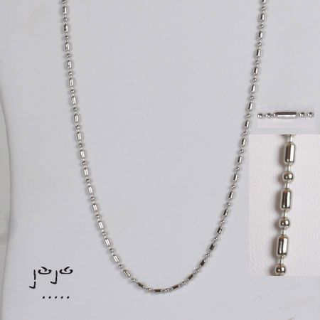 22 INCH 2.4mm STAINLESS STEEL BALL BAR CHAIN NECKLACE  