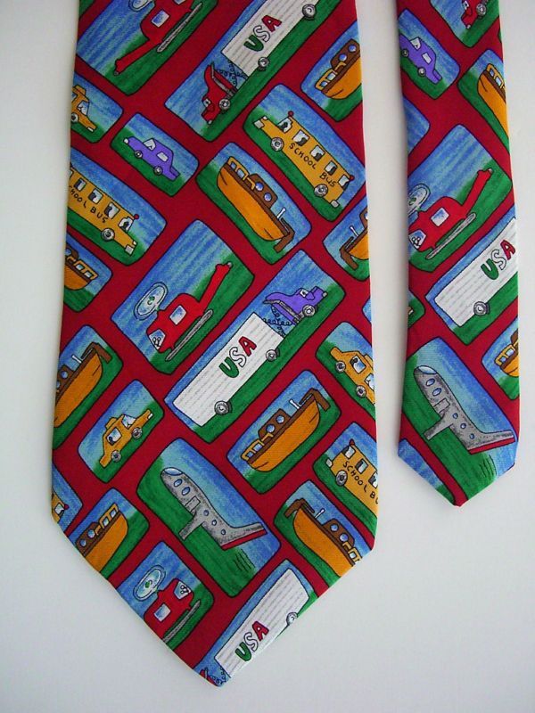 2914 AIRPLANES BOATS HELICOPTER CARS Necktie Mens Tie  
