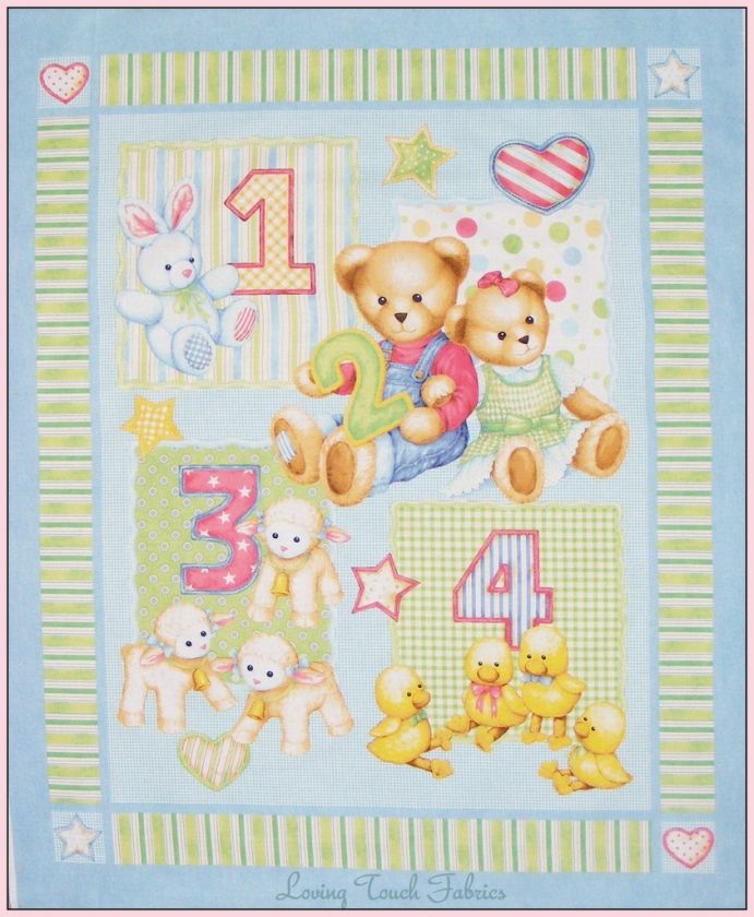 DAISY KINGDOM BEAR BABY NURSERY FABRIC PANEL 35X44 #B  