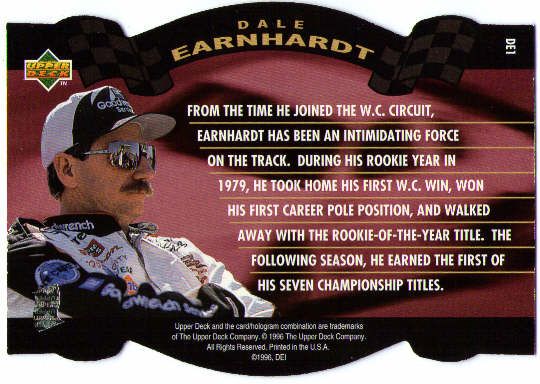 DALE EARNHARDT SR 1996 Upper Deck Road To The Cup #DE1 HOF Winston Cup 