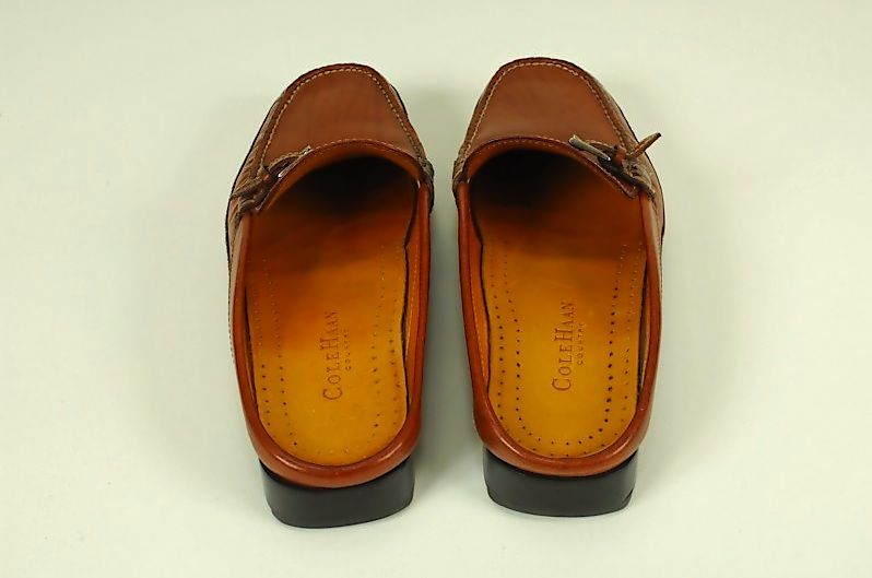 EUC Cole Hann Leather Slides / Oxford Shoes Womens 7.5  