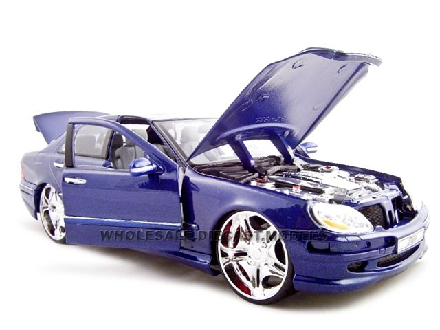 MERCEDES S55 AMG PLAYERZ BLUE 118 DIECAST MODEL  